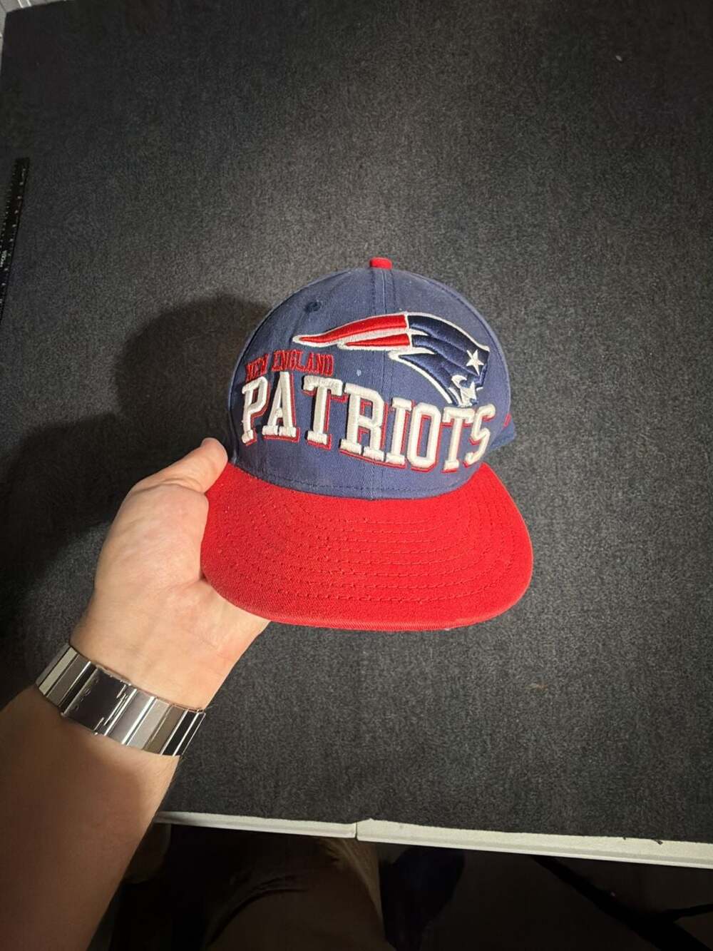 New Era New England Patriots 9FIFTY Snapback Hat Navy Red